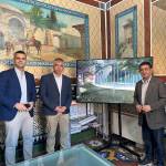 Luis Miguel Carmona, Emilio Torres, Francisco Reyes y Anabel Molina, en la firma del convenio del Vivero de Empresas 4.0, en Martos. / Ayuntamiento de Martos.