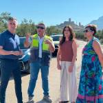 José Luis Agea y Yolanda Caballero, en la visita a las obras que se están realizando en vías de Alcaudete. / Diputación de Jaén. 