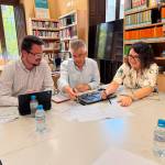 Francisco Javier Lozano, Emilio Torres y Elena Molina en la reunión preparatoria. 