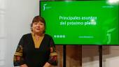 La vicepresidenta tercera de la Diputación Provincial de Jaén, Pilar Parra, antes de anunciar los puntos del pleno del próximo lunes. / F. Gaitán / Diario JAÉN