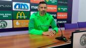 Herrero en la rueda de prensa previa al partido contra el Málaga City. / Gilberto Moreno / Diario JAÉN. 