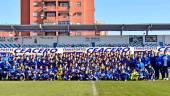 PRESENTACIÓN. Categorías inferiores del Linares Deportivo en su puesta en escena en el Estadio de Linarejos.