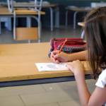 Una niña pinta en un colegio. / Junta Castilla y León.