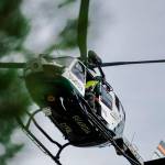 Un helicóptero de la Guardia Civil durante un simulacro en Casa de Campo, en Madrid. / Carlos Luján / Europa Press. 