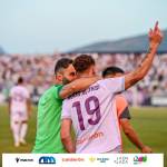 Celebración del gol de Agus Alonso. / Juande Ortiz.