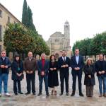 El secretario de Política Municipal del PSOE, Juan Francisco Serrano, en el centro, junto a responsables del PSOE en la provincia de Jaén. / PSOE de Jaén.