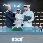 Imagen de archivo del Consejero Delegado de EM&E, Fernando Fernández, y el Presidente De Plataformas y Sistemas de Edge, Khaled Al Zaabi. / Indra / Europa Press.