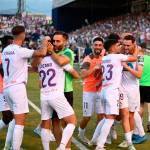 Celebración del gol de Agus Alonso. / Juande Ortiz.