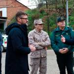 Francisco Miralles, Evaristo Gutiérrez, Francisco Lozano y Manuel Fernández durante la visita a Mogón. / Subdelegación del Gobierno.