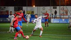 Diego, jugador del Real Jaén en el encuentro en Torre del Mar. / Mario Pastor. 