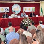 Fernando Planelles, Cristóbal Pérez, Nicolás Ruiz y Francisco de Paula Roca, en la inauguración. / Universidad de Jaén. 