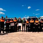 El alalde de Andújar, Francisco Carmona, junto a miembros de Protección Civil. / Ayuntamiento de Andújar.