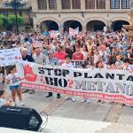 Imagen de archivo de una manifestación en contra de la instalación de plantas de biometano, en Mengíbar. / Diario JAÉN.