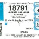 Décimo de lotería que acompaña la carte del alcalde de Carbonero, Domingo Bonillo Avi, al presidente de la Junta de Andalucía, Juan Manuel Moreno Bonilla