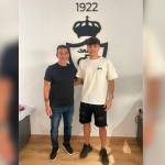 Manuel Chumilla y Carlos García, en la sede de la entidad blanca. / Real Jaén.