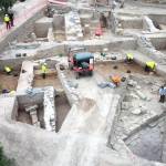 Excavación en la zona donde se ubicará el edificio de recepción de La Calderona / Ayuntamiento de Porcuna.