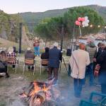 Juan Francisco Aránega, con su trombón, en el concierto de Navidad 2024 en la aldea de La Capellanía (Hornos).