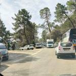 Atascos de vehículos en el Cruce de Vadillo durante la mañana del 28 de febrero.