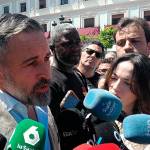 El presidente de Vox, Santiago Abascal, durante su visita a Andújar. / F. Gaitán / Diario JAÉN.