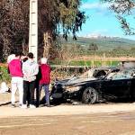 Imagen del coche rescatado del río Guadalbullón.