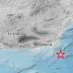 Epicentro del terremoto sentido en Mediterráneo-Cabo de Palos. / Instituto Geográfico Nacional. 