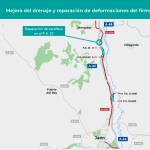 Mapa con los tramos de la A-44 donde están previstas las obras. / Ministerio de Transportes.
