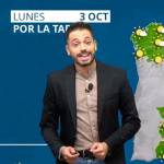 Moisés Camuñas, meteorólogo, explica las previsiones de lunes y martes. / Aemet.