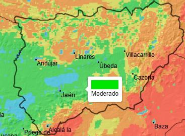 <i>Mapa del riesgo de incendios en la provincia de Jaén. / Aemet. </i>
