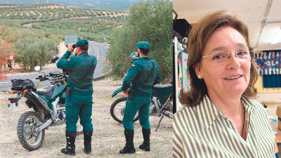 A la izquierda, profesionales del Servicio de Protección de la Naturaleza (Seprona) de la Guardia Civil. Sobre estas líneas, Lola Araque, profesora del CEIP María Zambrano de la capital. 