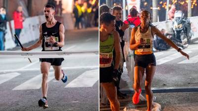 Abderraahmane Aferdi y Mekedes Alemeshete, campeones de la prueba élite. / Jaén, Ciudad del Atletismo.