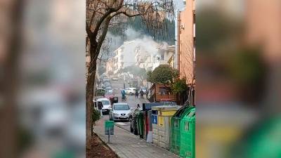 Imagen del incendio en una vivienda de Alcalá la Real. 