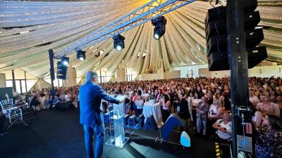 Cristóbal Valderas Alvarado, presidente de Clece, durante el encuentro. / Ana Isabel Bravo / Diario JAÉN.