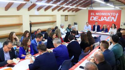 La Ejecutiva Provincial, en la reunión mantenida hoy. / PSOE de Jaén. 