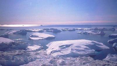 Icebergs en la bahía de Disko, Groenlandia, desde Jakobshavn Isbrae, uno de los glaciares de más rápido movimiento de la Tierra. / Torbjörn Törnqvist.