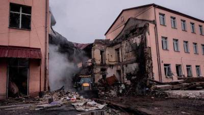 Restos de un edificio atacado en Sloviansk, Ucrania. / Svet Jacqueline / ZUMA Press Wire / DPA via Europa Press.