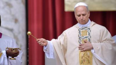 El Papa León XIV durante la misa de inicio de su Pontificado, en la plaza de San Pedro. / Stefano Spaziani / Europa Press.