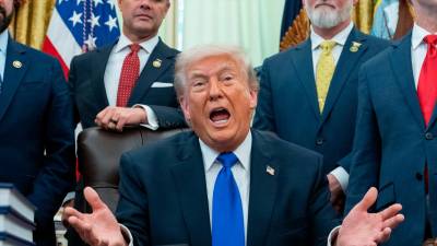 Donald Trump, durante un acto en la Casa Blanca el pasado jueves. / Aaron Schwartz / Contacto / Europa Press.