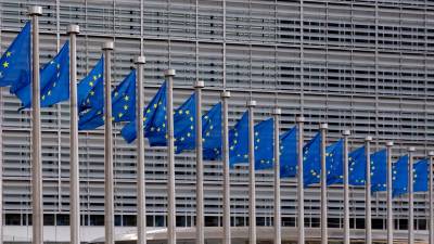 Banderas de la Unión Europea. / Vincent Isore / Contacto / Europa Press.