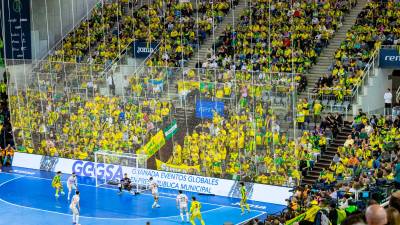 La grada se torna amarilla en un partido intenso y con un final más que gratificante. / Jaén Paraíso Interior.