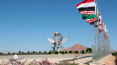 Plaza de la Paz, en el Complejo Hotelero de Sharm el-Sheikh, en Egipto. / Sui Xiankai / Europa Press.