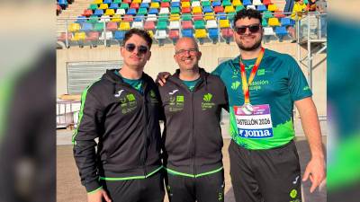 Carlos González, Joaquín Moyano y Alberto González, una vez acabado el Nacional.