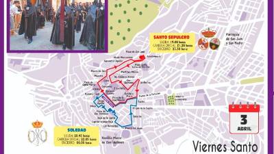 Itinerario de las cofradías del Viernes Santo.