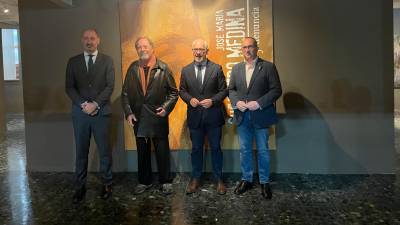 Carlos Javier Fernández Rodríguez, director del Museo de Jaén, José Maria Guerrero Medina, Jesús Estrella y José Ayala. / Ana Lechuga / Diario JAÉN.