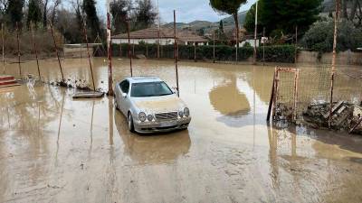 Puente de la Sierra, inundada, esta mañana, a 28 de enero de 2026. / Álvaro Guzguti / Diario JAÉN.