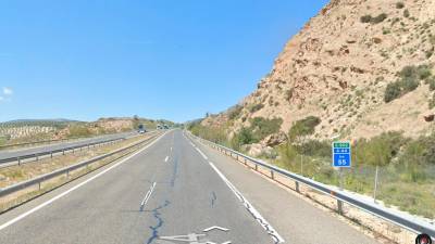 Kilómetro 55, de la A-44, sentido Jaén, en el término municipal de Pegalajar. / Google Maps.