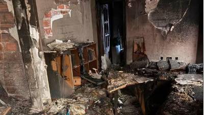 Interior de la vivienda calcinada. / Ayuntamiento de Jaén.