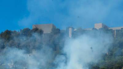 Incendio en la falda del Castillo de Santa Catalina. 