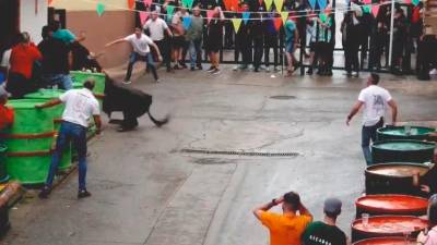 Instante de la cogida del toro, que causó la muerte de Santiago San Román. / Facebook.