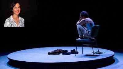 Obra “Dysphoria” y Nines Carrascal, productora.