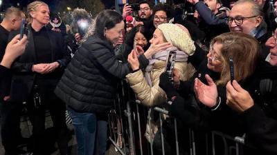 La opositora venezolana María Corina Machado a su llegada al Grand Hotel de Oslo, Noruega.